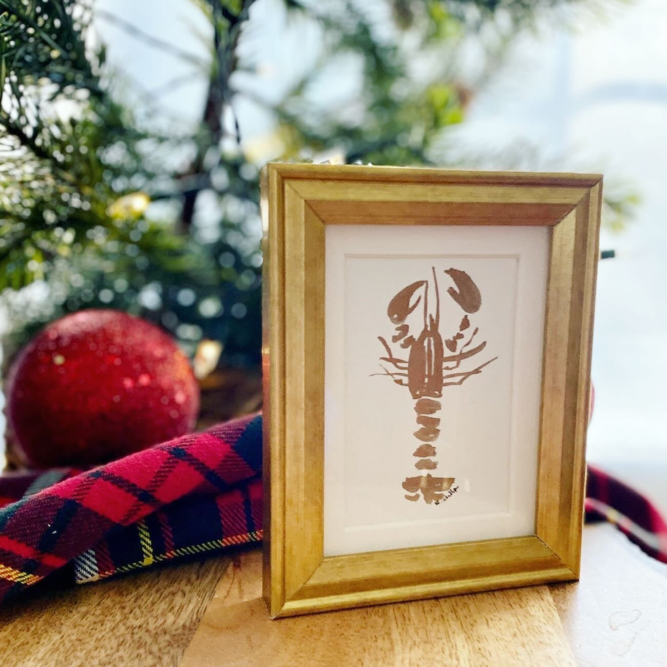 MINI FRAMED LOBSTER WATERCOLOR