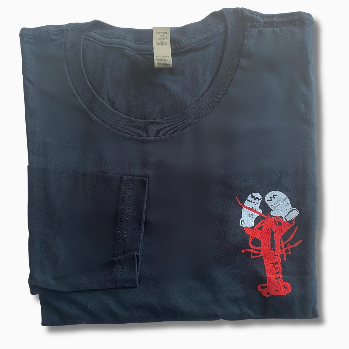 LOBSTER WITH BLUE MITTENS - Long-sleeve Front and Back Lobster
