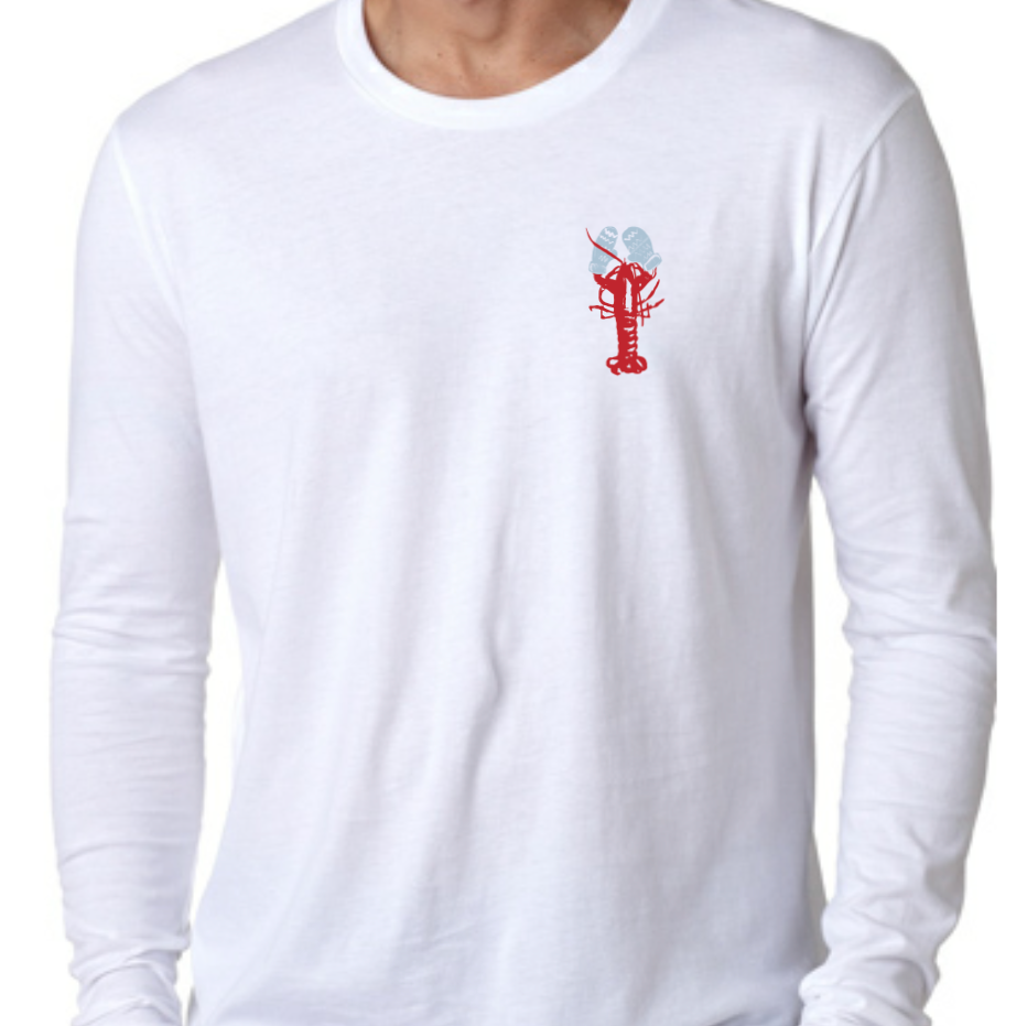 LOBSTER WITH BLUE MITTENS - Long-sleeve Front and Back Lobster