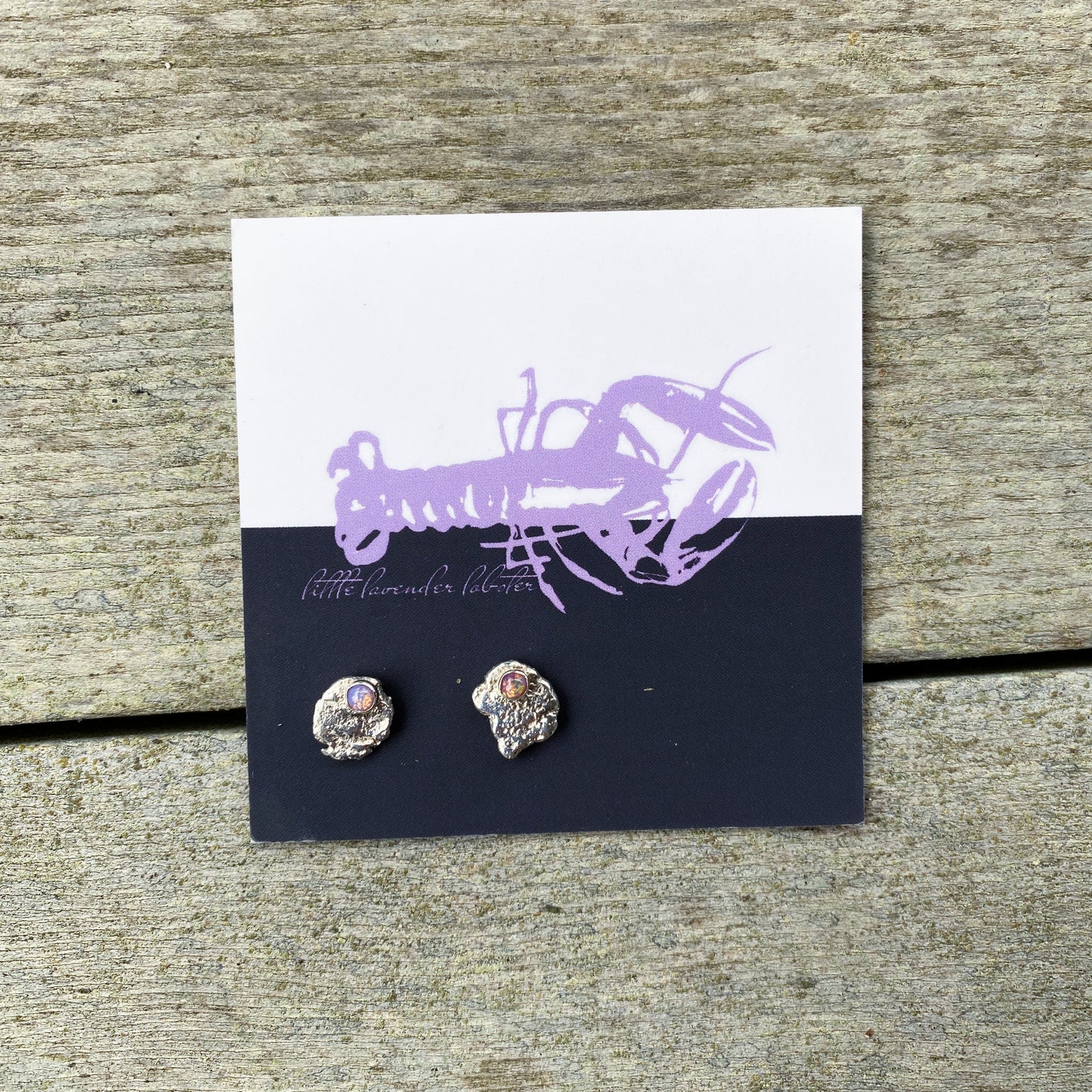ORGANIC SILVER + 3mm GLASS FIRE OPAL EARRINGS