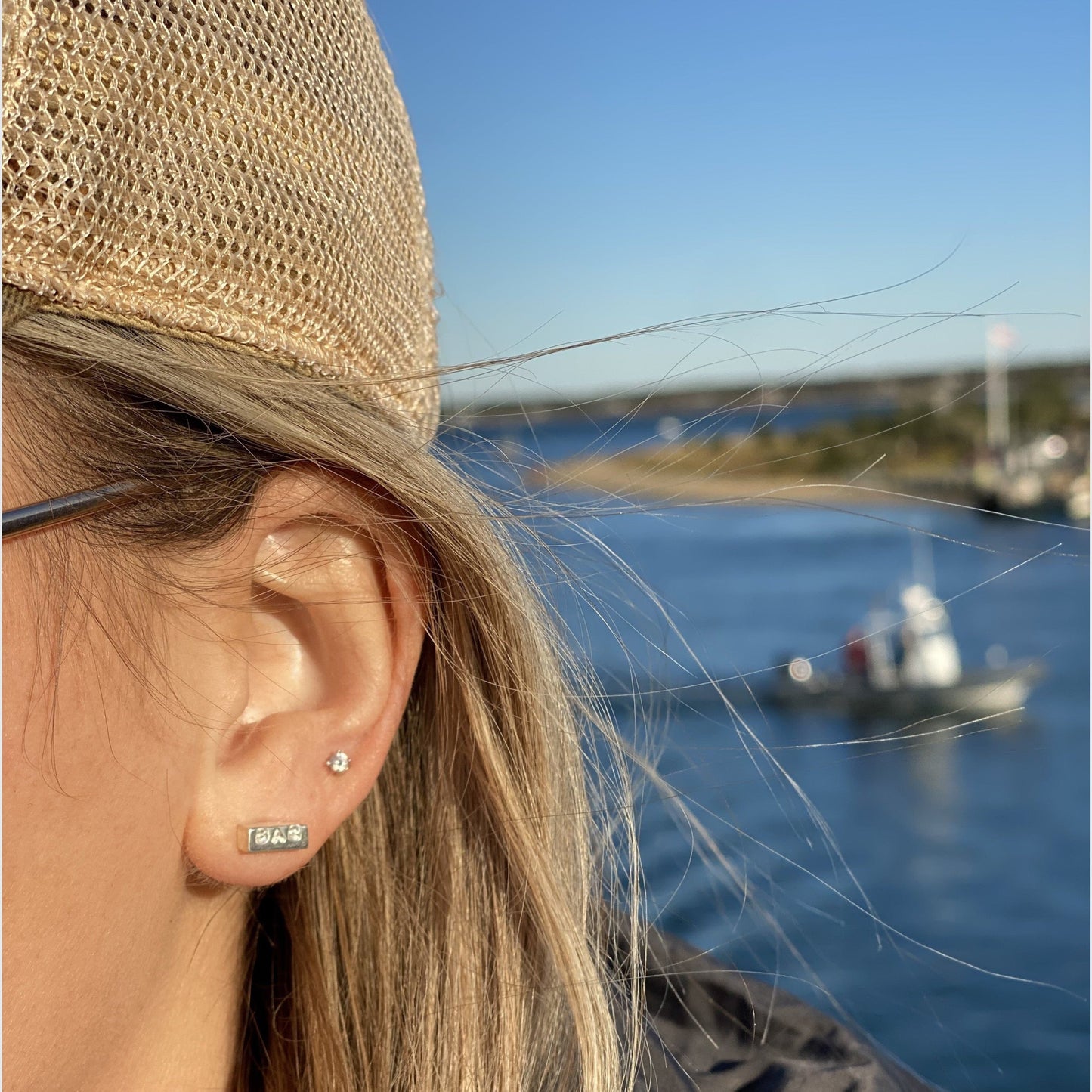 MONOGRAMMED BAR EARRINGS