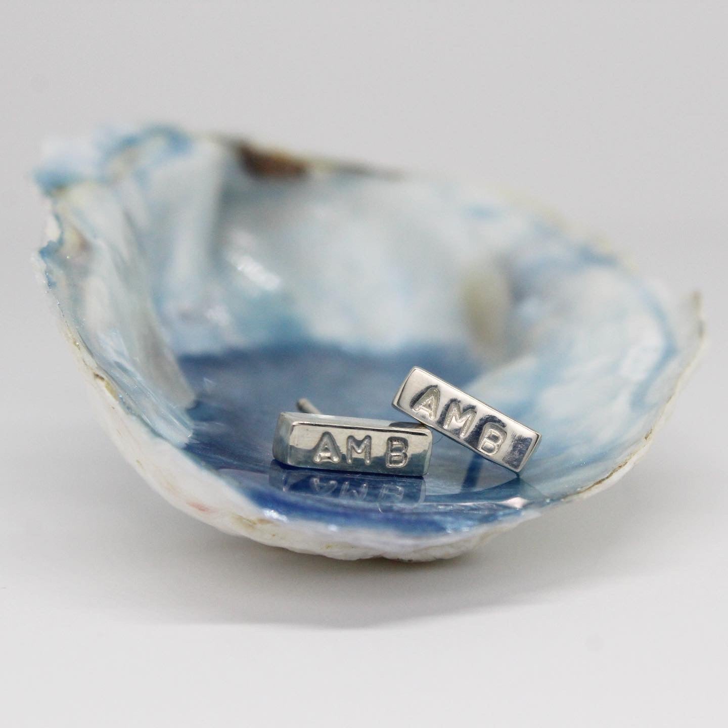 MONOGRAMMED BAR EARRINGS