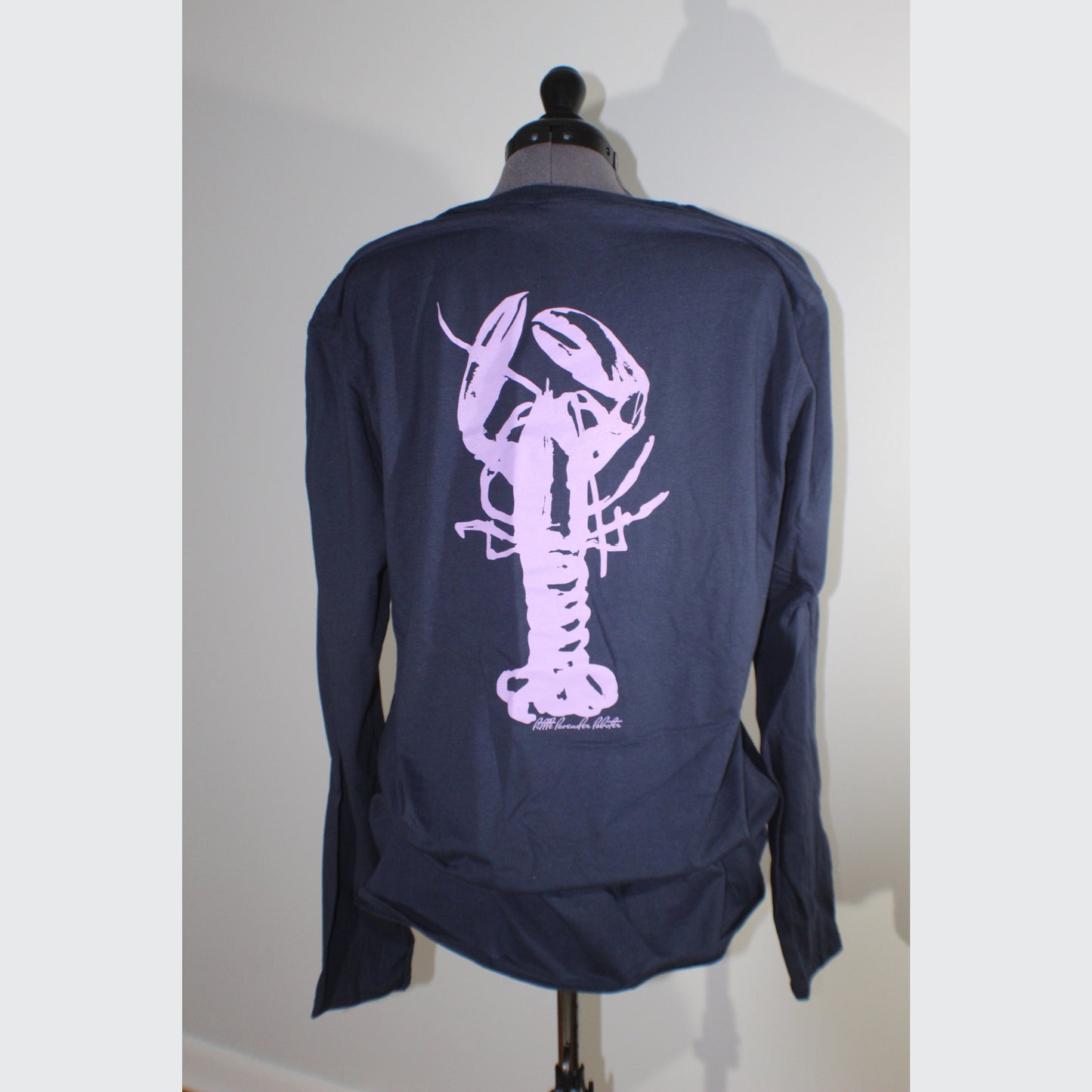 Lavender Lobster Longsleeve Tee - Navy