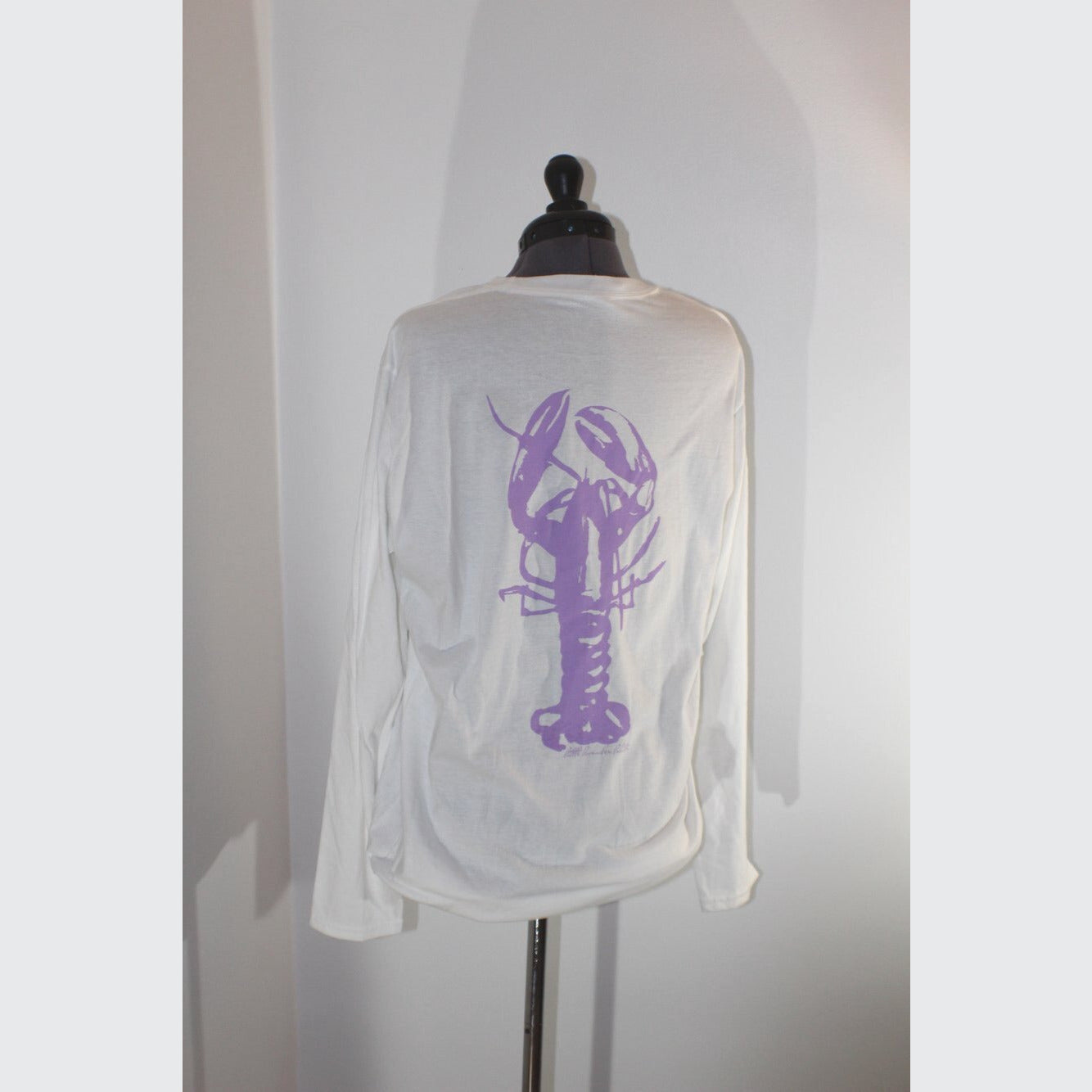 Lavender Lobster Longsleeve Tee - white