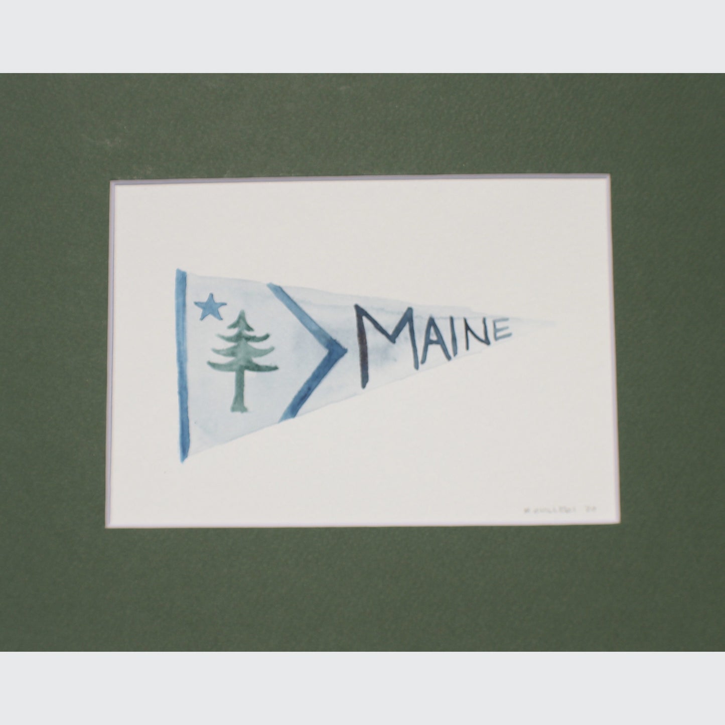 MAINE PENNANT WATERCOLOR - PINE TREE